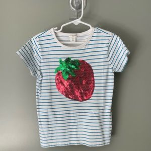 Crewcuts Striped Tee w/ Strawberry